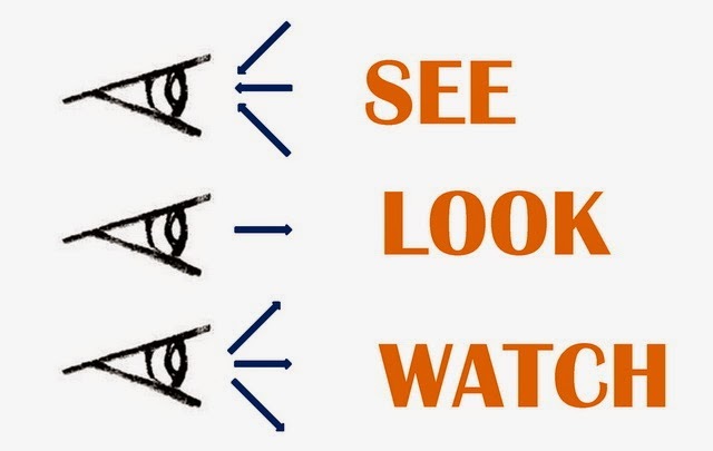 Sự khác nhau giữa 'look', 'see', 'watch'