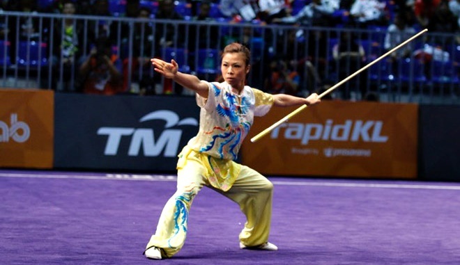 Hoàng Thị Phương Giang giành HCV Wushu