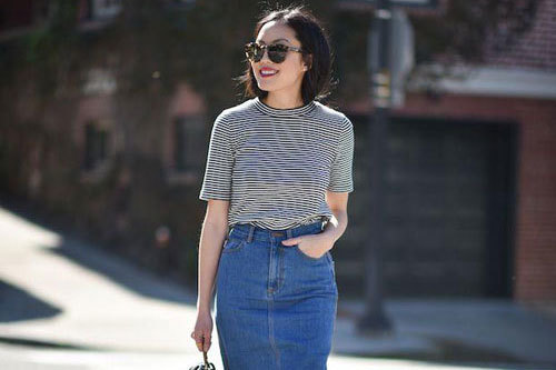 Phối thời trang công sở cùng chân váy dài midi sành điệu