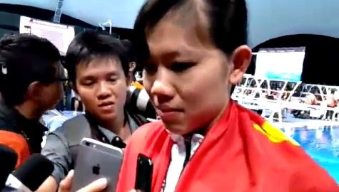 Ánh Viên phát biểu sau khi phá kỷ lục SEA Games