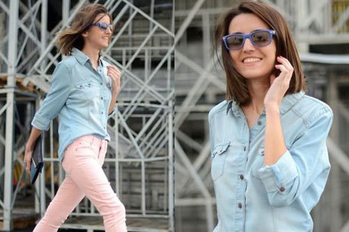 Mix thời trang công sở với sơ mi denim cho ngày đầu thu cá tính