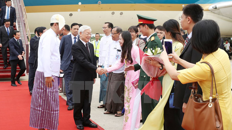 Tổng bí thư bắt đầu thăm cấp nhà nước Myanmar