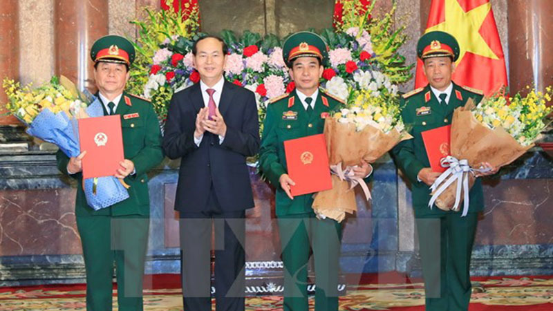 Chủ tịch nước trao quyết định thăng quân hàm Thượng tướng, Trung tướng