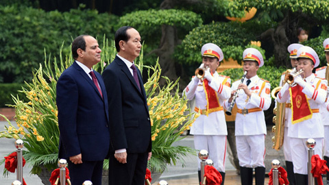Chủ tịch nước chủ trì lễ đón Tổng thống Ai Cập