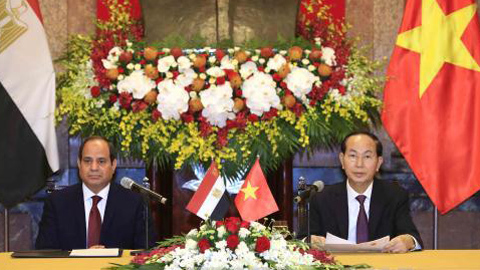 Chủ tịch nước hội đàm với Tổng thống Ai Cập