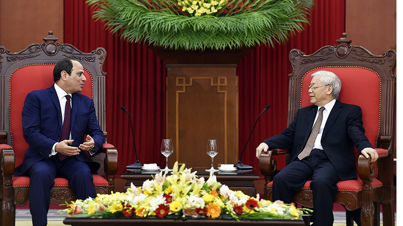Tổng bí thư tiếp Tổng thống Ai Cập