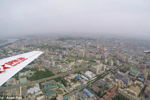 Hình ảnh hiếm hoi về Bình Nhưỡng nhìn từ trên cao
