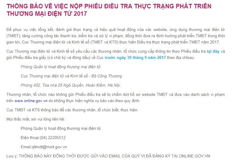 Không trả lời phiếu điều tra, DN bị dọa đưa vào 'danh sách vi phạm'