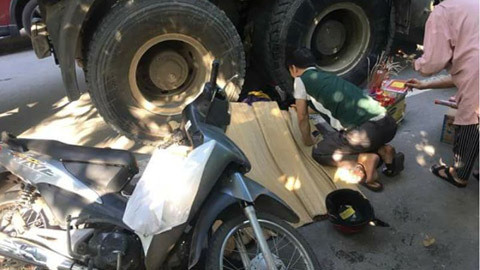 Thai phụ bị xe container cán qua đầu, tử vong