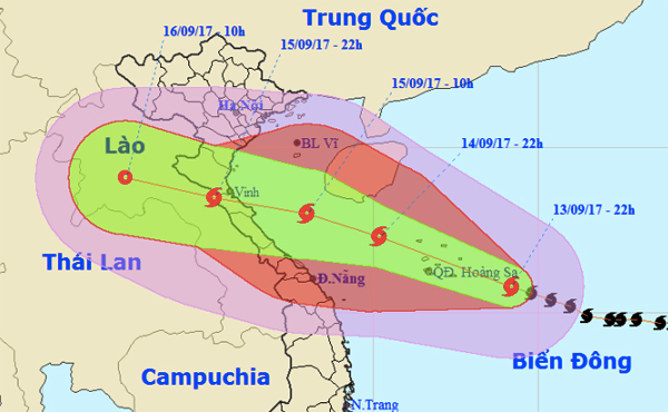 Bão số 10 có thể giật cấp 16, sóng tâm bão cao 10m