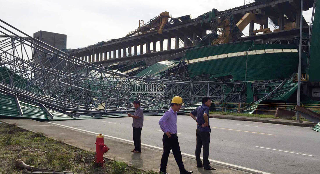 Siêu bão đánh sập kho than nhà máy nhiệt điện Formosa