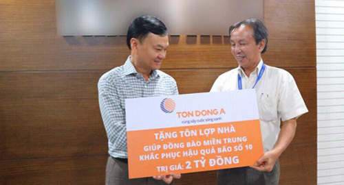 Tôn Đông Á chung tay khắc phục hậu quả bão số 10