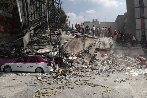 Động đất rung chuyển Mexico, 72 người thiệt mạng