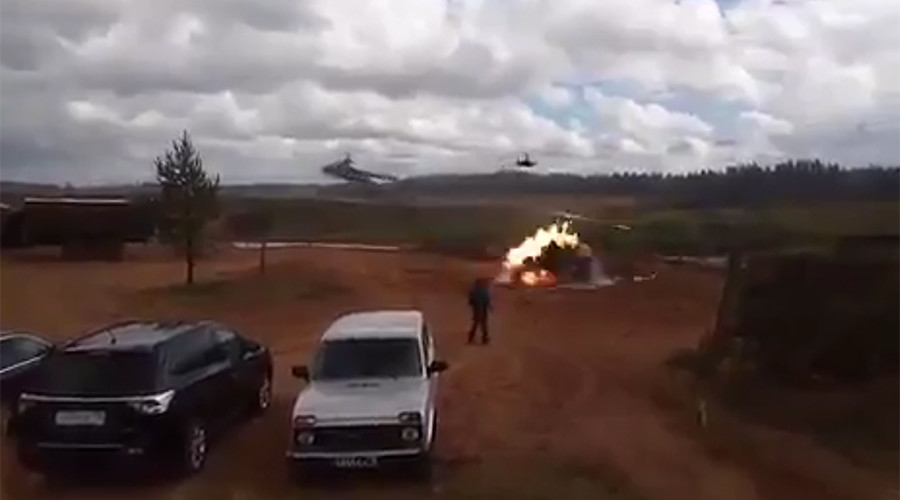 Trực thăng 'cá sấu' Nga thả tên lửa nhầm mục tiêu