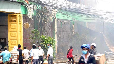 Công ty thuốc thực vật bốc cháy, hôi nồng, di dời ngàn học sinh