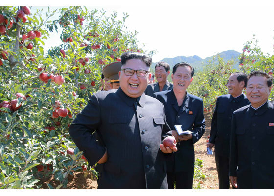 Kim Jong Un tươi cười thăm vườn táo chín mọng