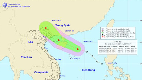 Áp thấp nhiệt đới tăng cấp, hướng Quảng Ninh - Hải Phòng
