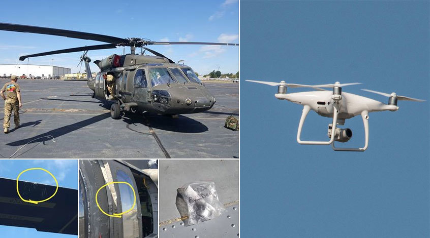 Máy bay không người lái đâm trực thăng quân sự Mỹ