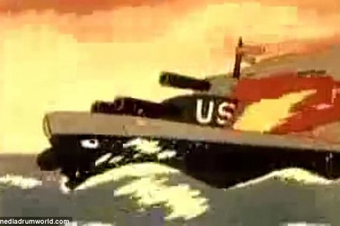 Tàu Mỹ bị tên lửa tiêu diệt trong phim hoạt hình Triều Tiên