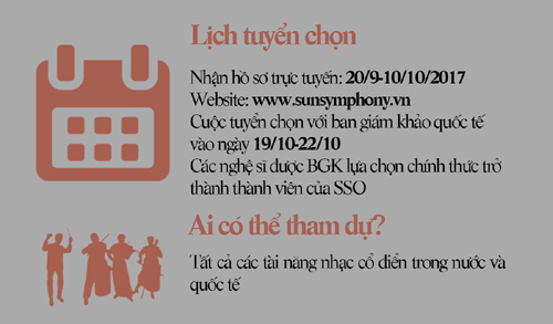 Dàn giao hưởng Sun Symphony Orchestra chiêu mộ nhân tài