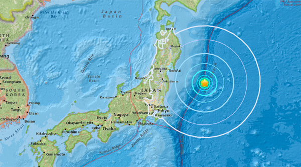 Động đất mạnh ngoài khơi Nhật, gần Fukushima