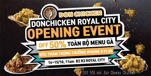 ‘Mưa’ khuyến mãi mừng khai trương Don Chicken tại Royal City