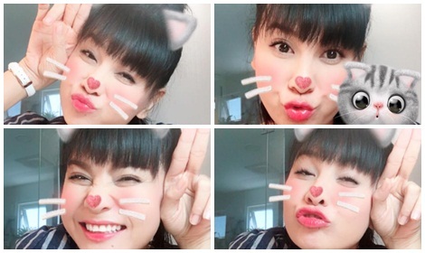 Hình ảnh nhí nhố chưa từng thấy của Cát Phượng