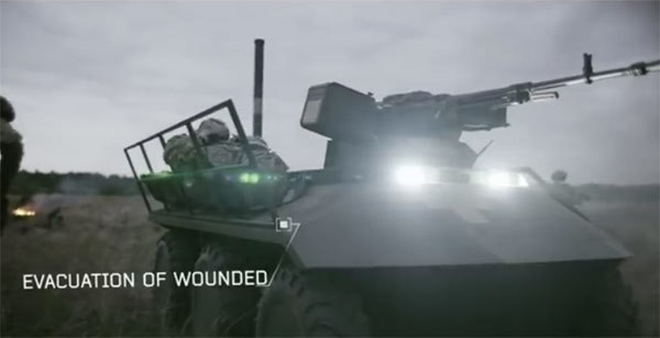 Xem robot đeo đầy vũ khí chiến đấu, sơ tán người