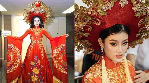 Huyền My trình diễn quốc phục tại Hoa hậu Hòa bình Quốc tế