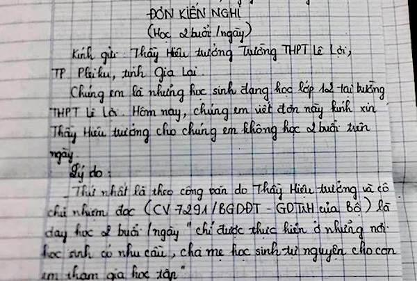 Hàng trăm học sinh ký đơn kiến nghị xin không học thêm