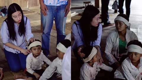 Hoa hậu Mỹ Linh bàng hoàng trước cảnh tượng tang tóc