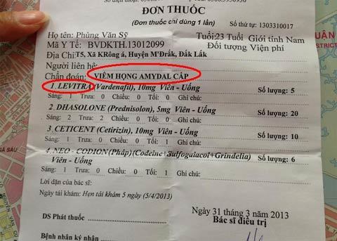 Bác sĩ kê thuốc rối loạn cương dương cho bệnh nhân Amydal