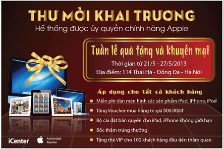 Hà Nội sắp có đại lý ủy quyền Apple đầu tiên