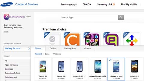 Galaxy S4 mini xuất hiện trên website Samsung