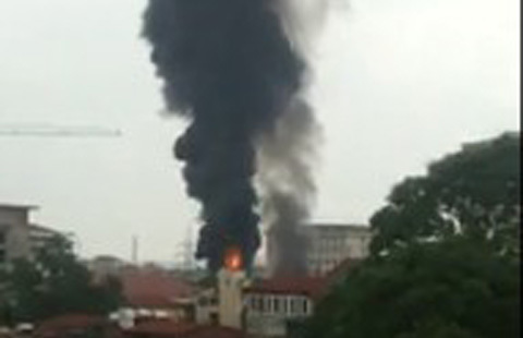 Video cháy nổ cây xăng giữa Thủ đô