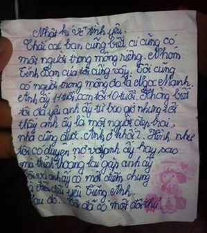 Choáng với nhật ký tình yêu của bé 10 tuổi