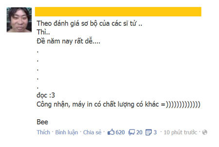 Những status 'cười vỡ bụng' của dân mạng hậu thi đại học