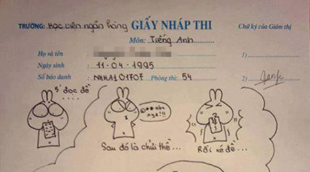 Dân mạng thích thú tờ nháp dễ thương của sĩ tử