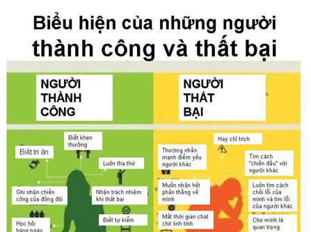 Cư dân mạng thích thú đồ họa về thành công-thất bại