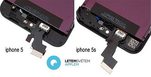 Hình ảnh so sánh linh kiện iPhone 5S với iPhone 5