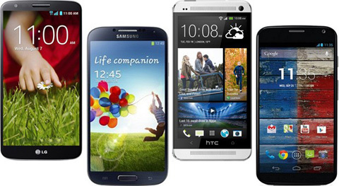 LG G2, Galaxy S4, HTC One, smartphone, iPhone 5S, 5C, Apple