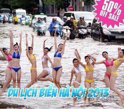 Dân mạng chế ảnh hài hước Hà Nội ngập