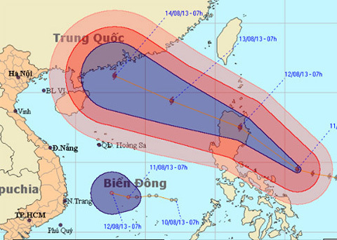 Áp thấp và siêu bão Utor áp sát biển Đông
