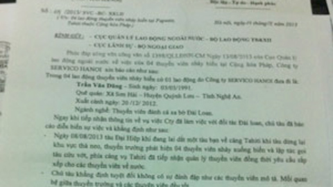 Có hay không việc 4 thủy thủ VN bị hành hạ như nô lệ?