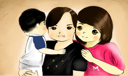 Teen vẽ tranh chibi báo hiếu mùa Vu Lan