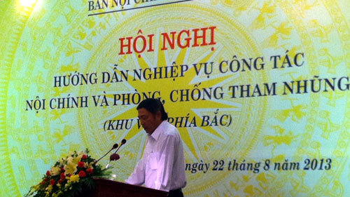 Ban Nội chính TƯ hướng dẫn chống tham nhũng