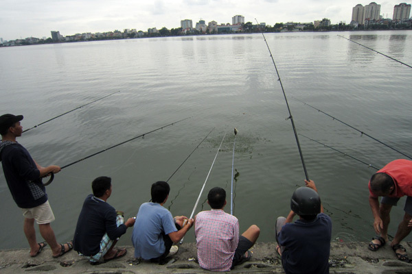 Nhộn nhịp thả cần mùa mưa bão