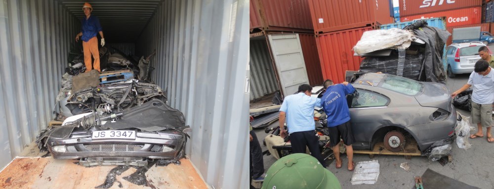 Cưa đôi ô tô sang nhập lậu về Việt Nam rồi hàn lại