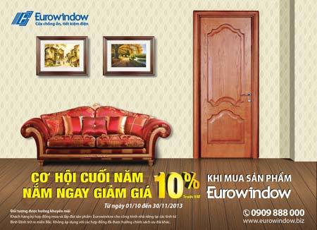 Giảm giá đặc biệt cho công trình nhà riêng dùng cửa Eurowindow