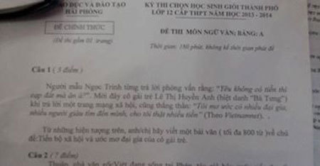 Đưa Bà Tưng, Ngọc Trinh vào đề thi học sinh giỏi